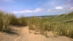 In the Dunes view over to Saunton Sands Hotel