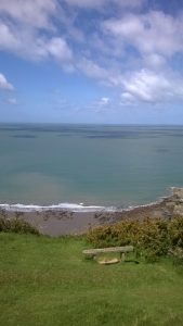 Combe Martin Hangmans Walk. Looking over Wild Pear Beach and The Bristol Chanel