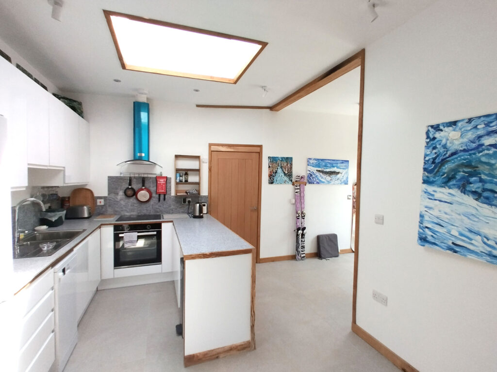 Kitchen area at Pete's self catering accommodation at Braunton